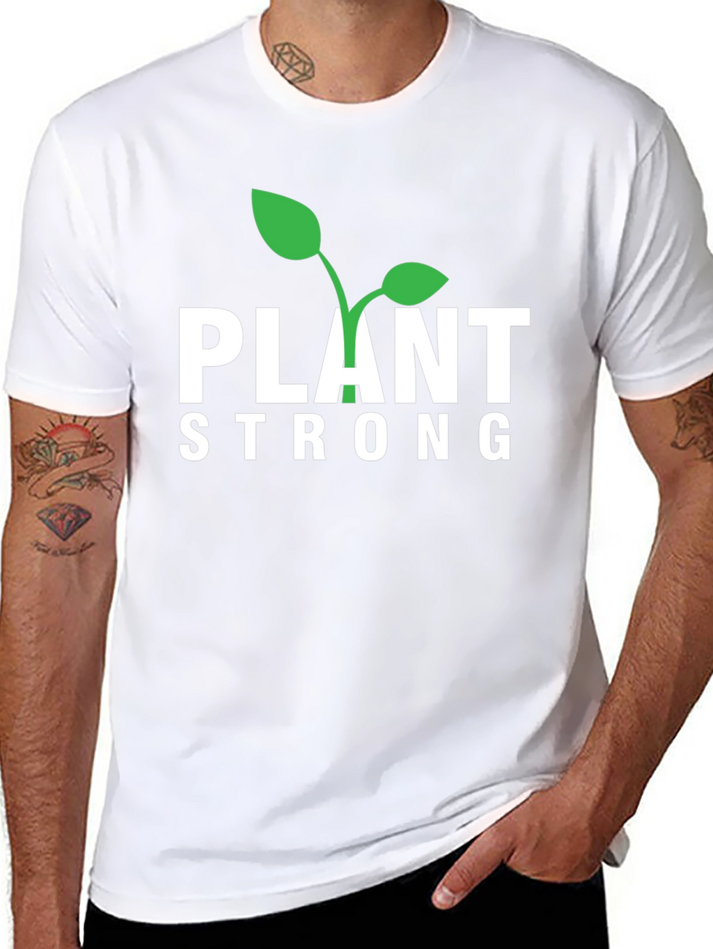 Camiseta Negra Plant Strong para Hombre