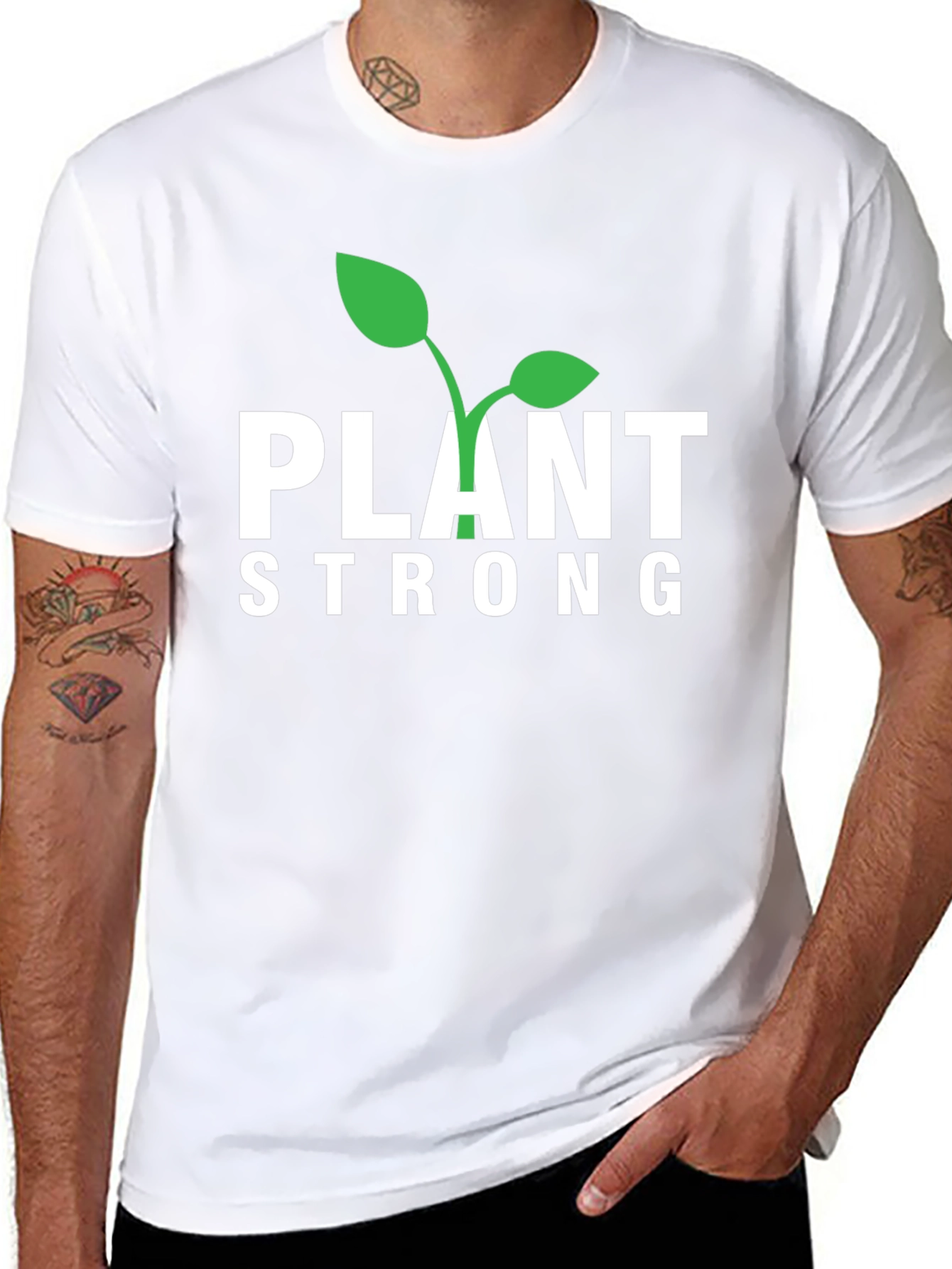 Camiseta Negra Plant Strong para Hombre