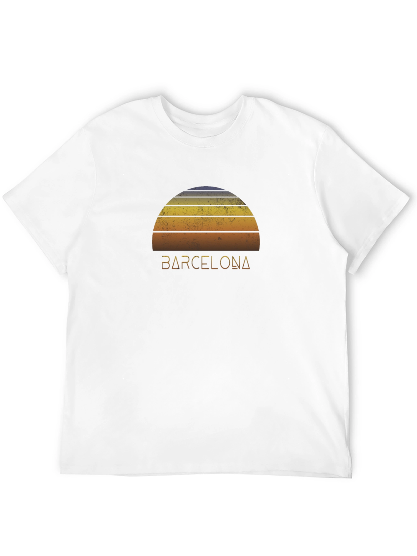 Camiseta Negra Barcelona Sunset Retro