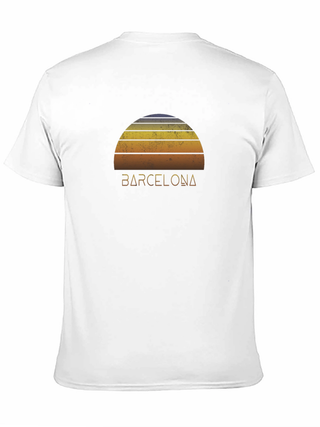 Camiseta Negra Barcelona Sunset Retro