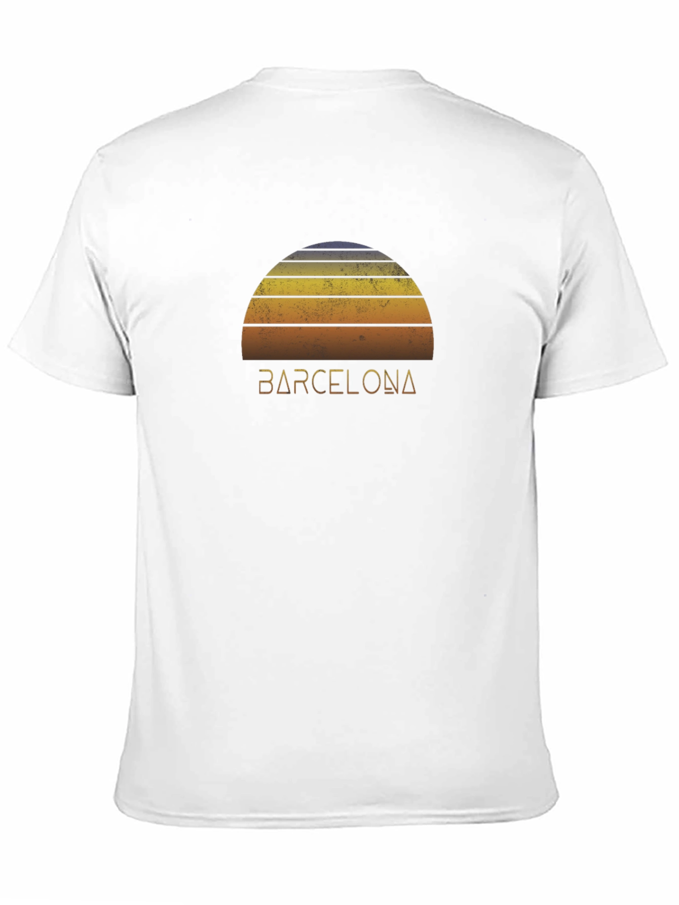 Camiseta Negra Barcelona Sunset Retro