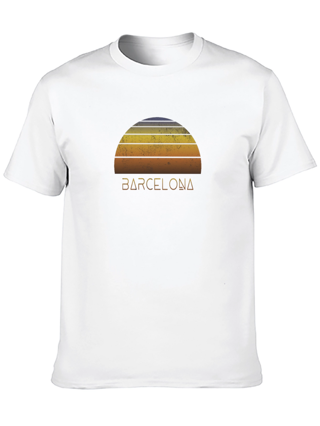 Camiseta Negra Barcelona Sunset Retro