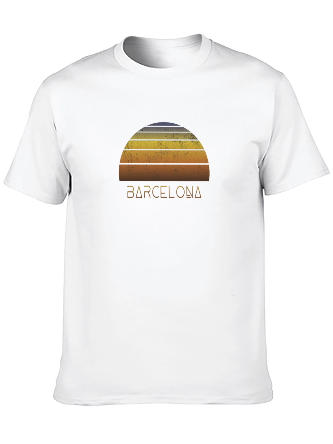 Camiseta Negra Barcelona Sunset Retro