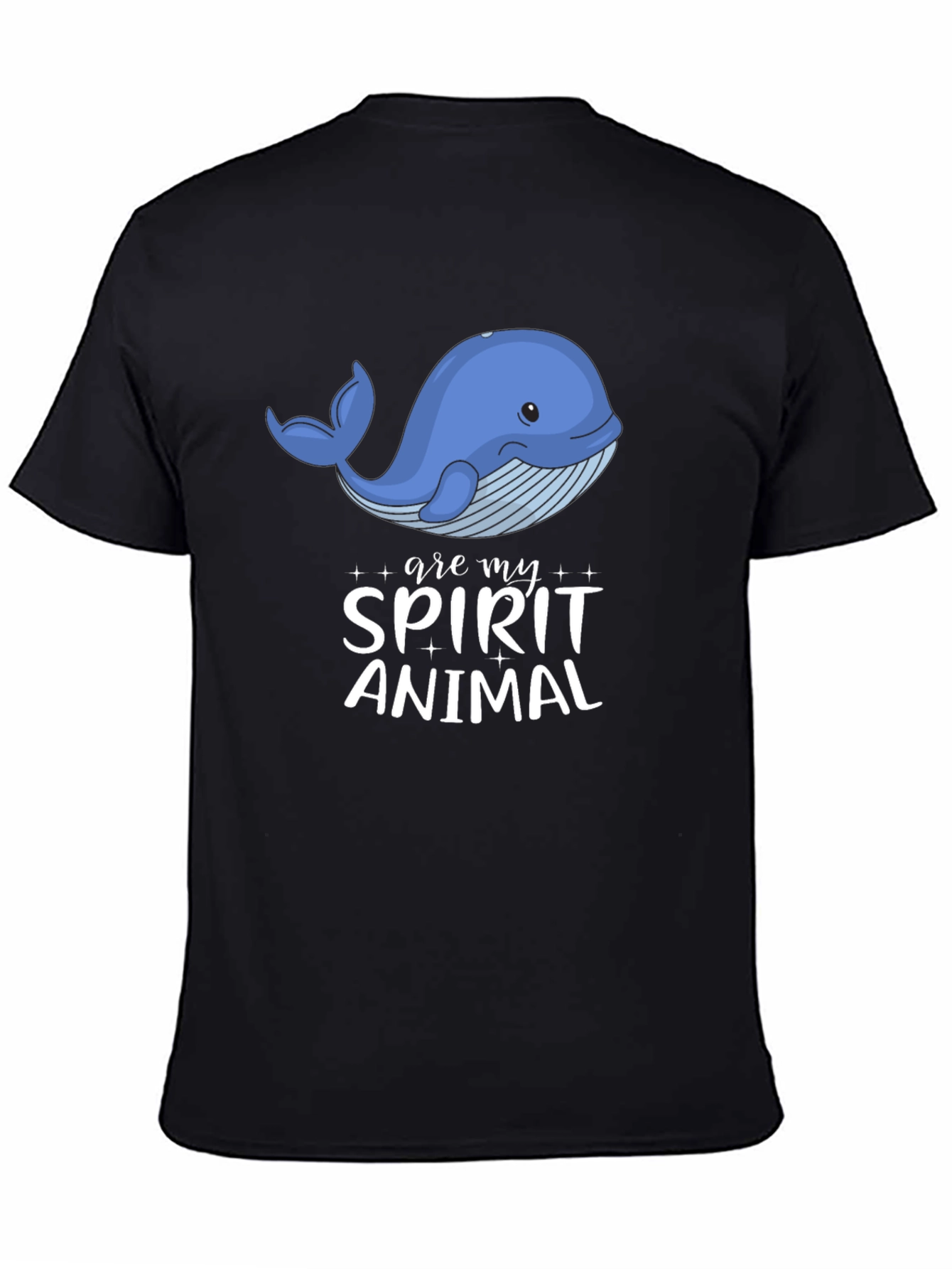 Camiseta Negra Ballena Espíritu Animal - Diseño Único