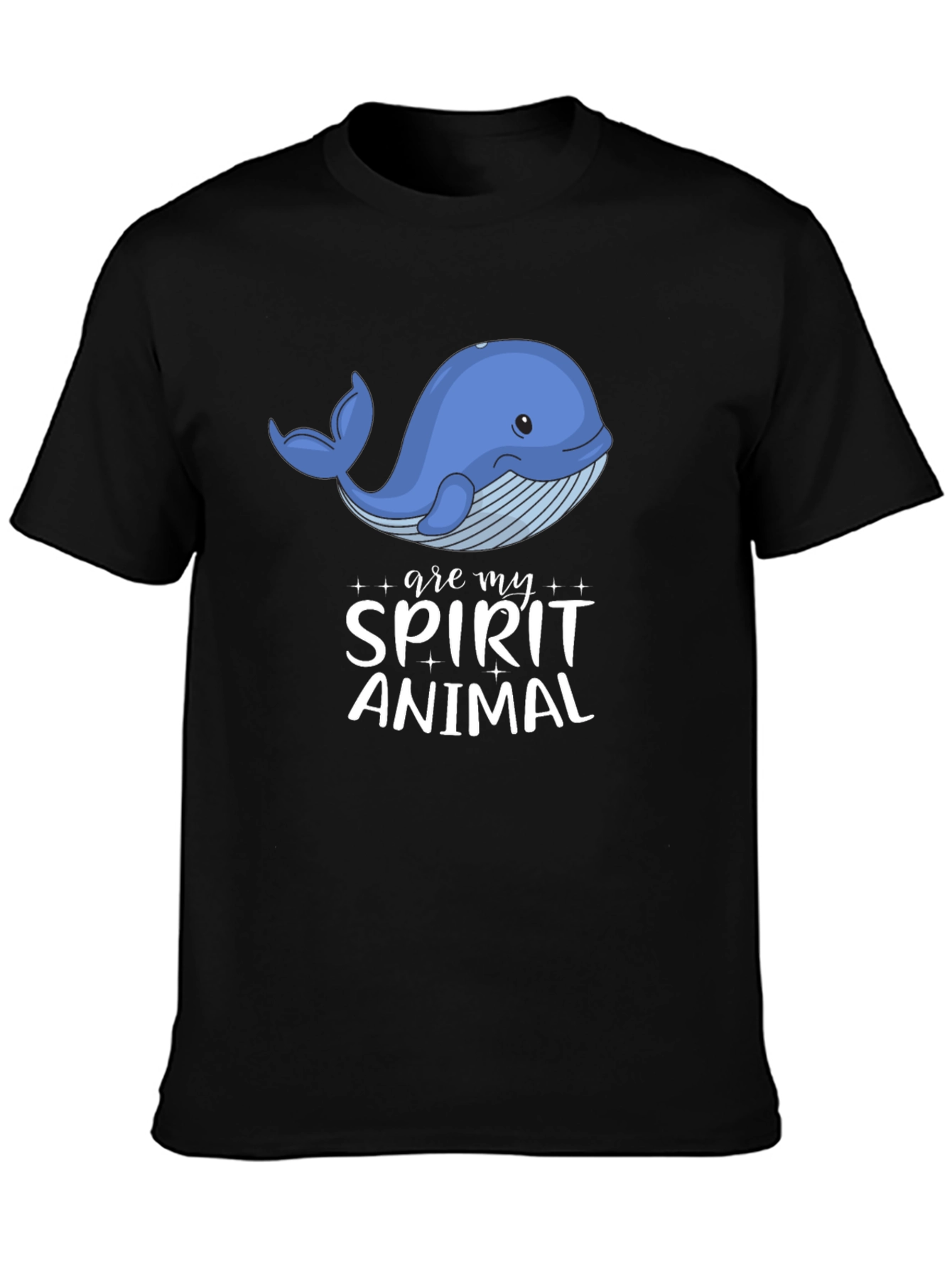 Camiseta Negra Ballena Espíritu Animal - Diseño Único