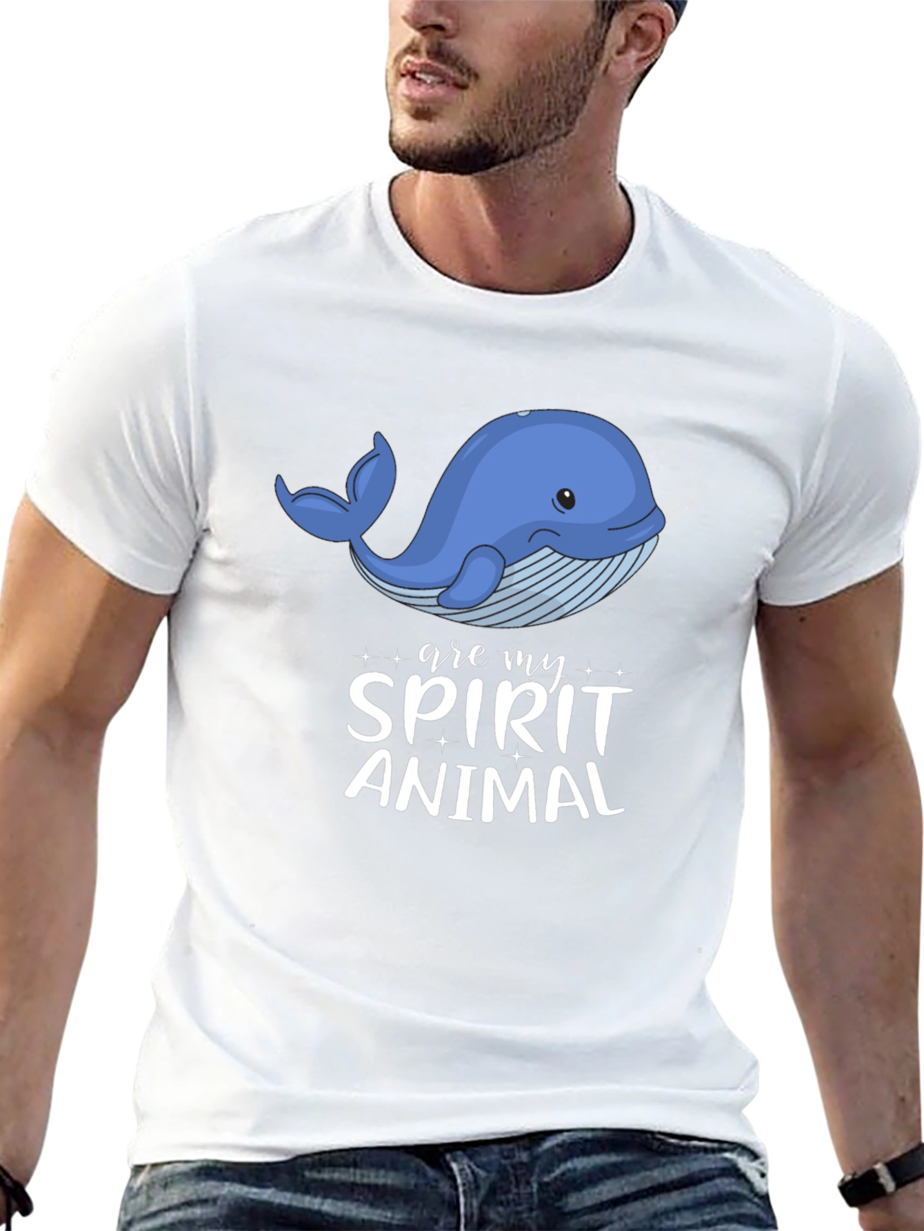 Camiseta Negra Ballena Espíritu Animal - Diseño Único