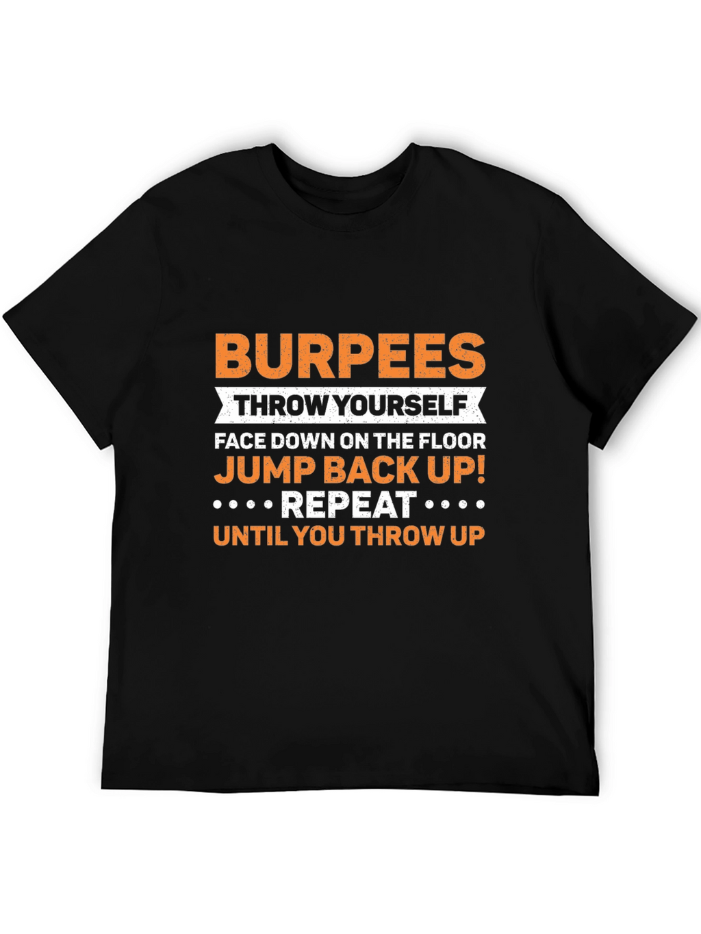 Camiseta Negra con Diseño de Ejercicio Burpees