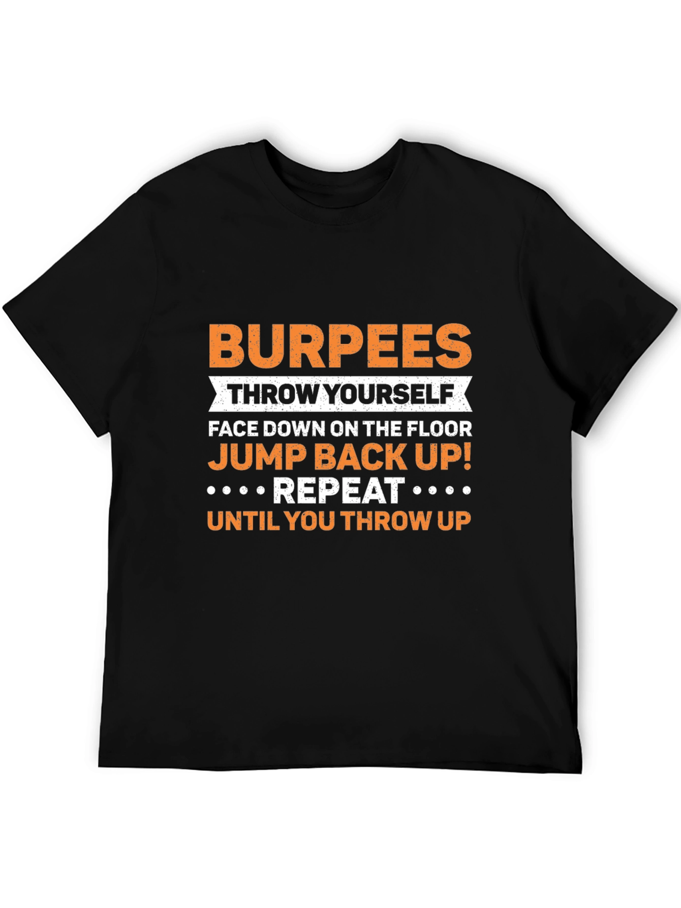 Camiseta Negra con Diseño de Ejercicio Burpees