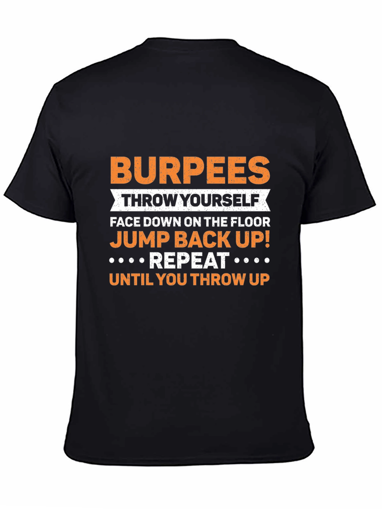 Camiseta Negra con Diseño de Ejercicio Burpees