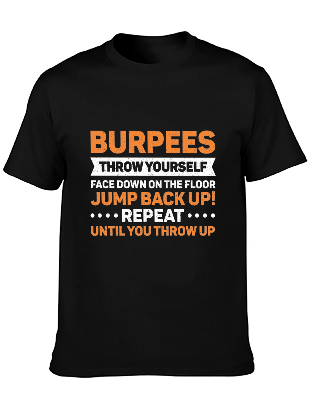 Camiseta Negra con Diseño de Ejercicio Burpees