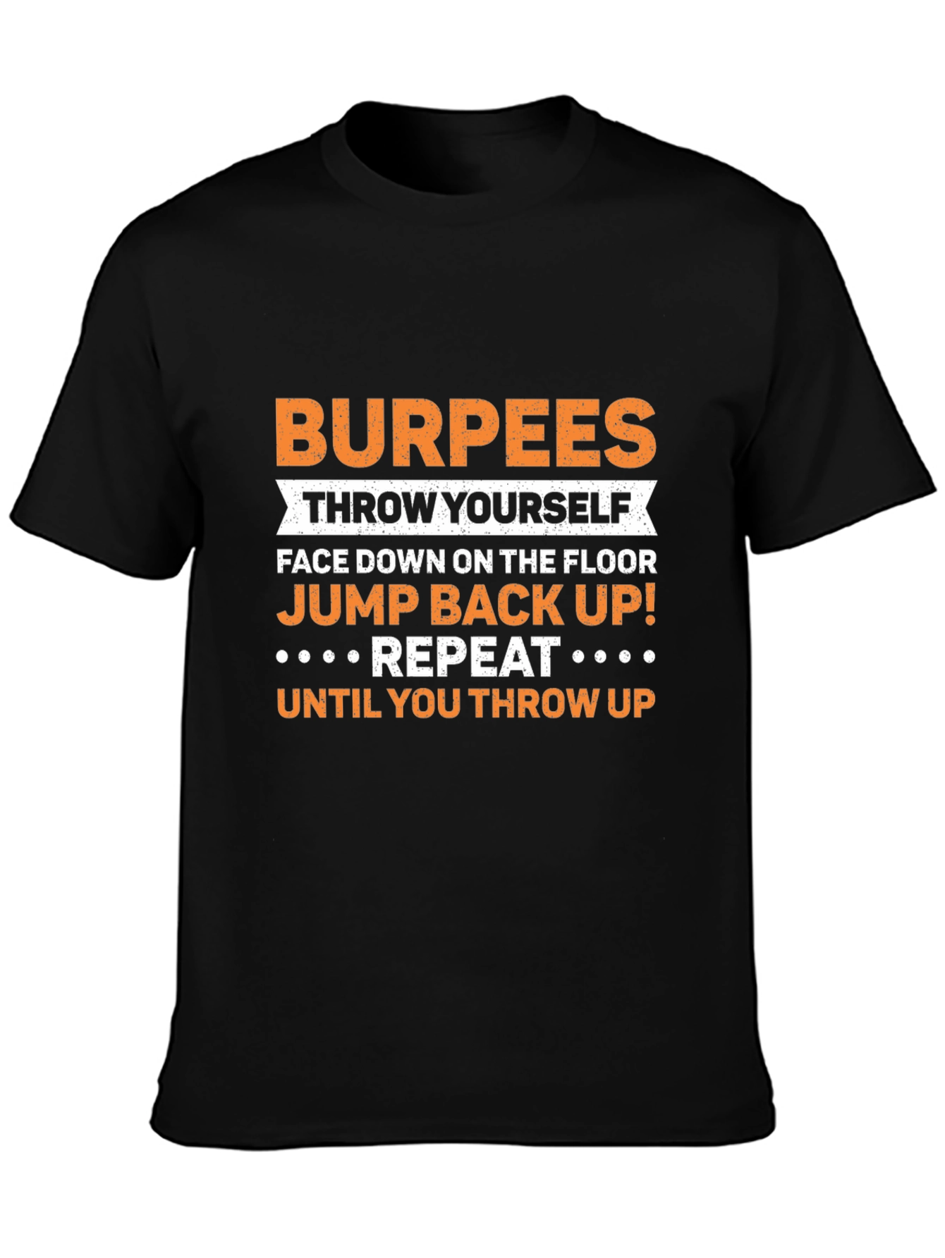 Camiseta Negra con Diseño de Ejercicio Burpees