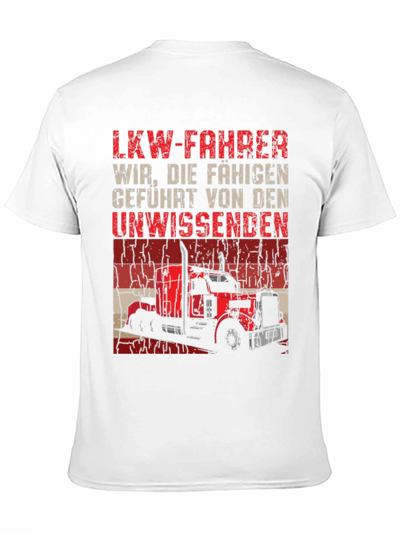 Camiseta Negra con Diseño de Camión y Texto en Alemán