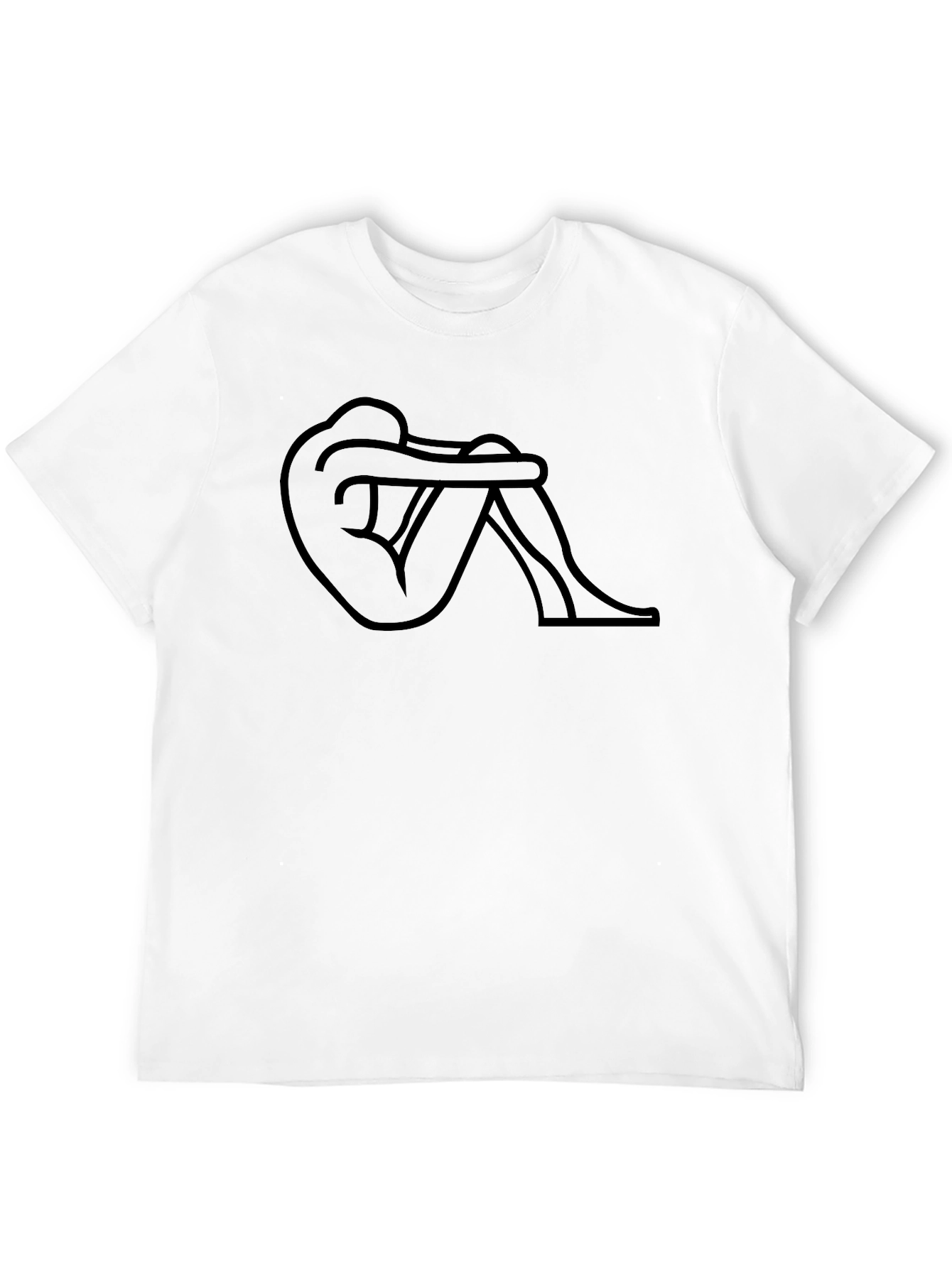 Camiseta Negra con Diseño Abstracto de Figura Humana