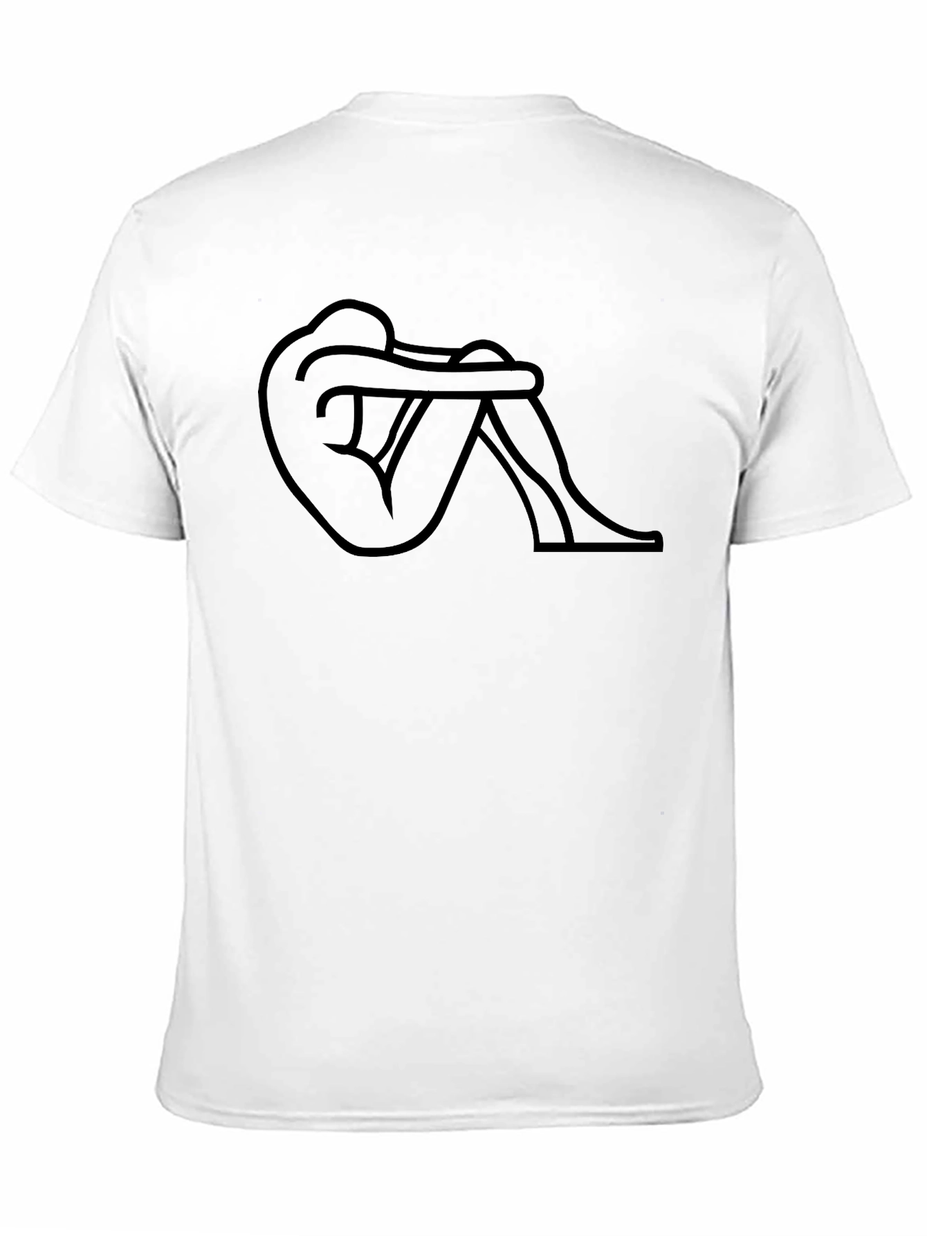 Camiseta Negra con Diseño Abstracto de Figura Humana