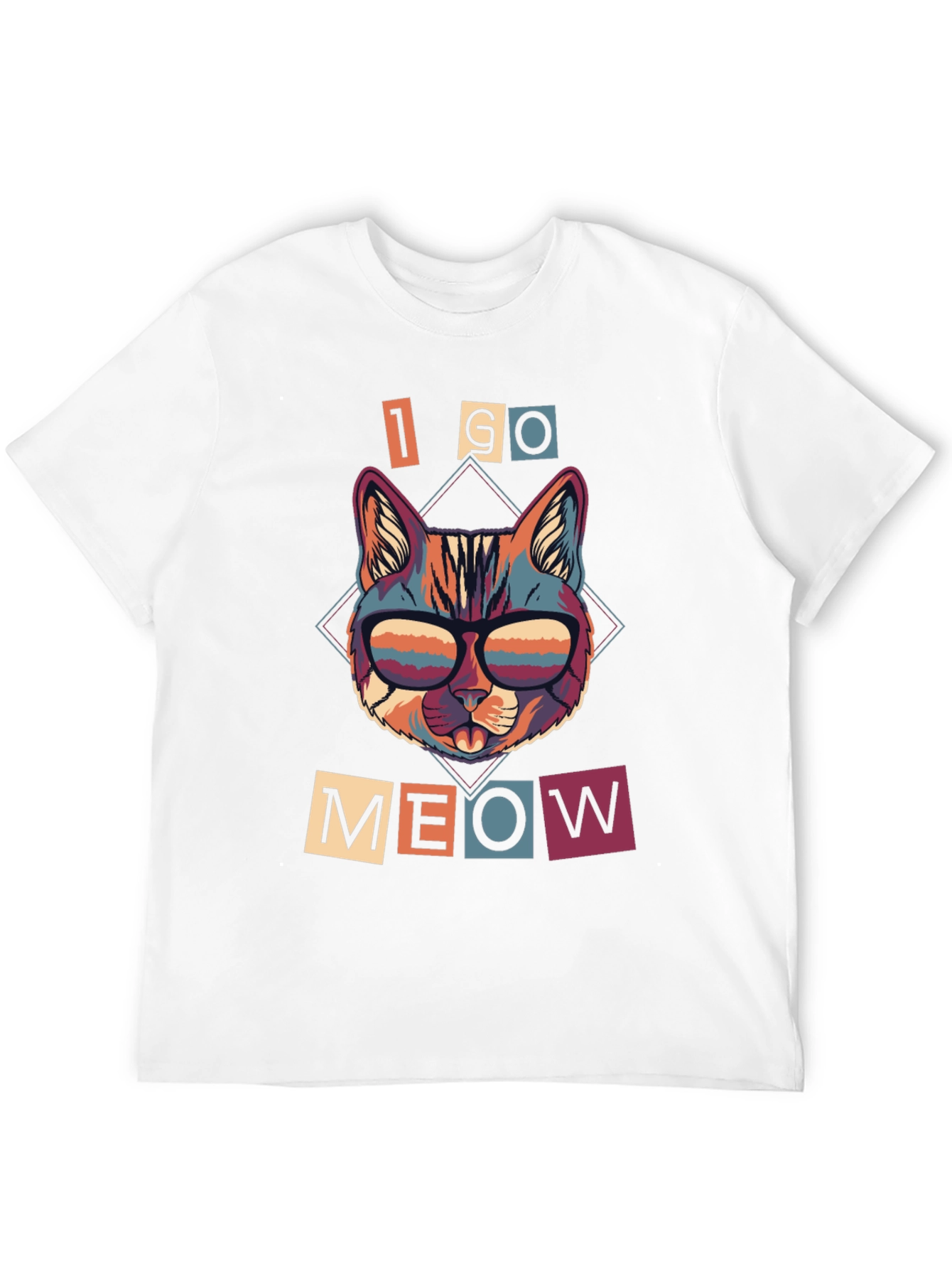 Camiseta I GO MEOW Gato Retro