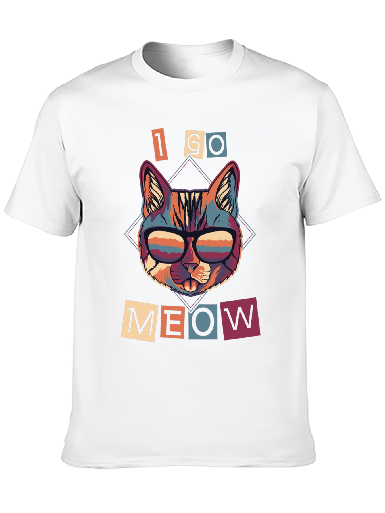 Camiseta I GO MEOW Gato Retro