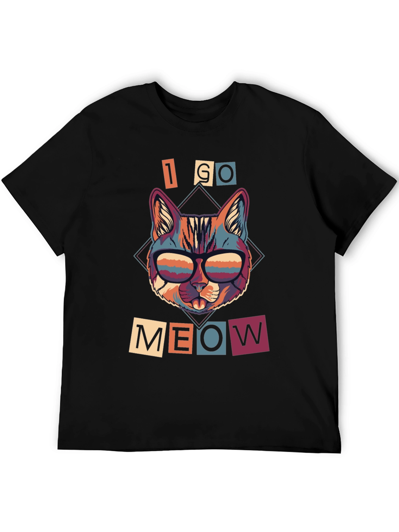 Camiseta I GO MEOW Gato Retro