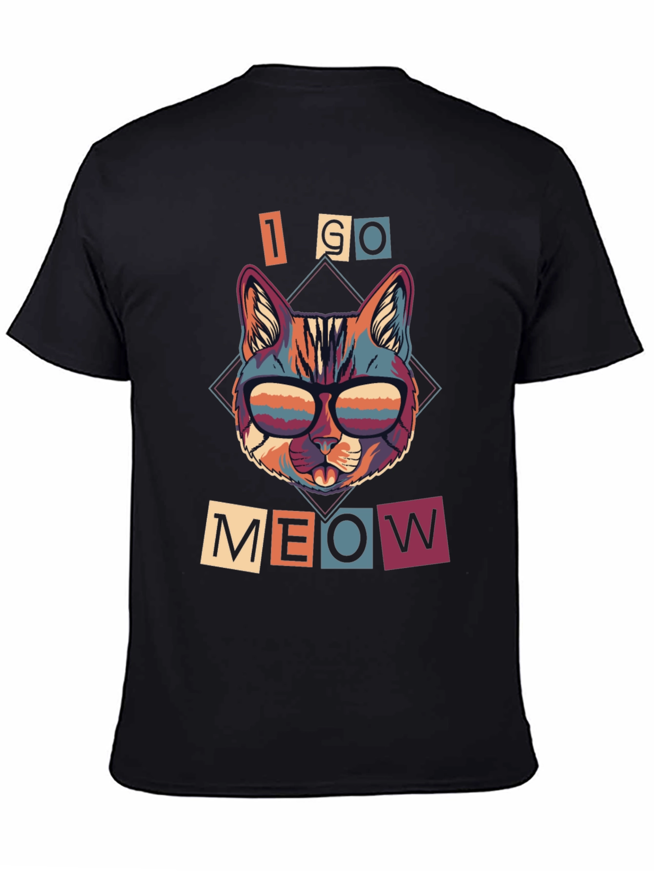 Camiseta I GO MEOW Gato Retro