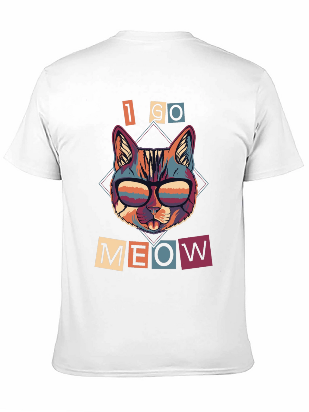 Camiseta I GO MEOW Gato Retro
