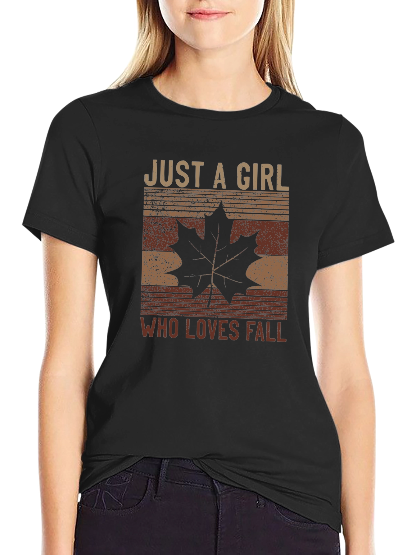 Camiseta Just a Girl Who Loves Fall para Otoño