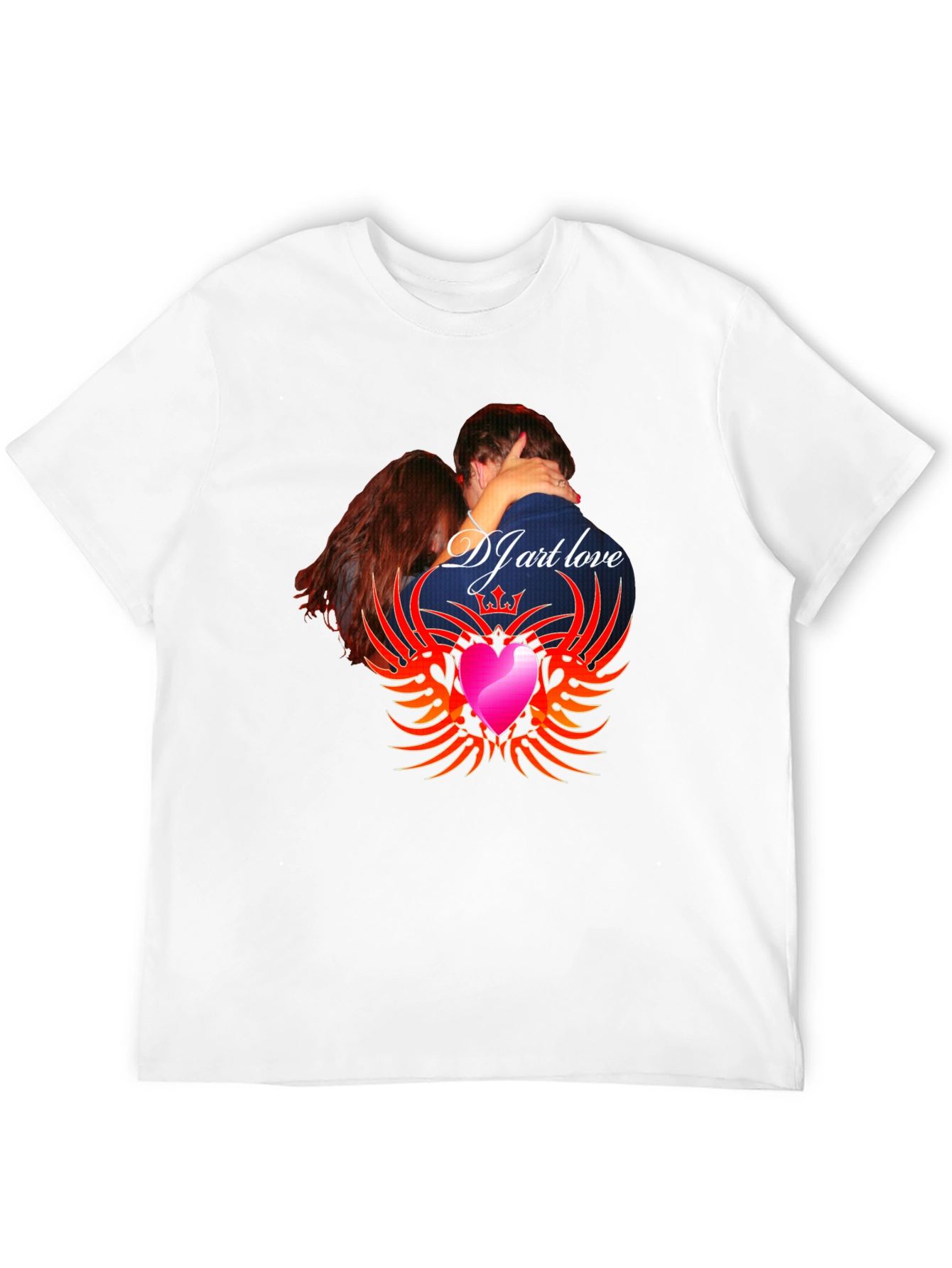 Camiseta Negra con Diseño de Amor Romántico