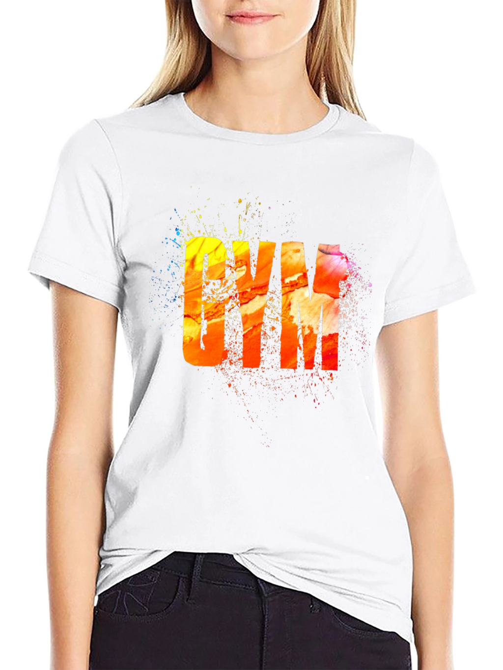 Camiseta Negra con Diseño Abstracto GYM