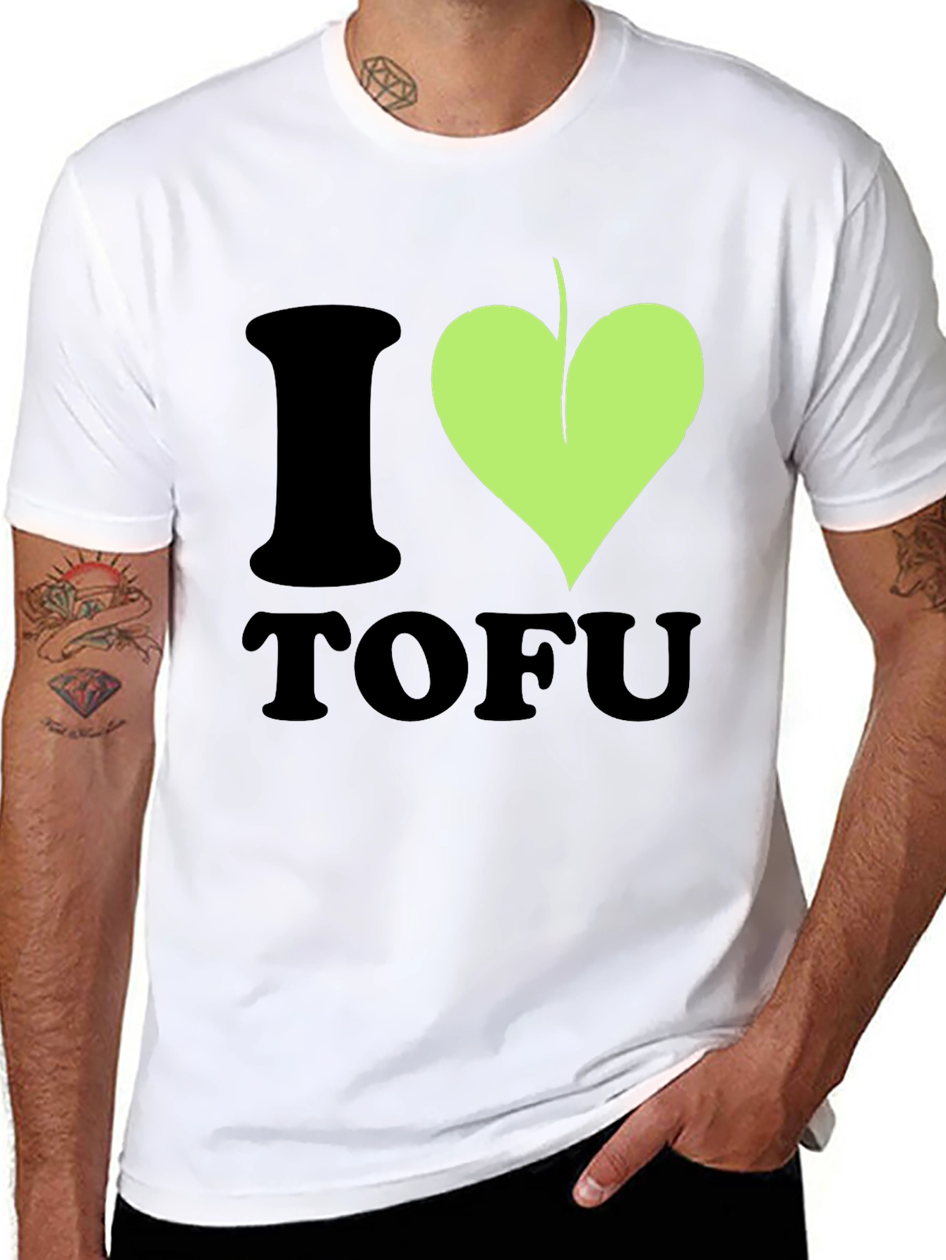 Camiseta Hombre I ❤️ Tofu Diseño Vegano