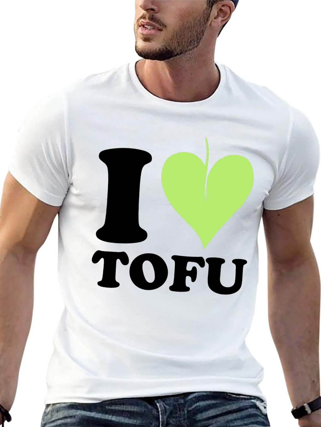 Camiseta Hombre I ❤️ Tofu Diseño Vegano