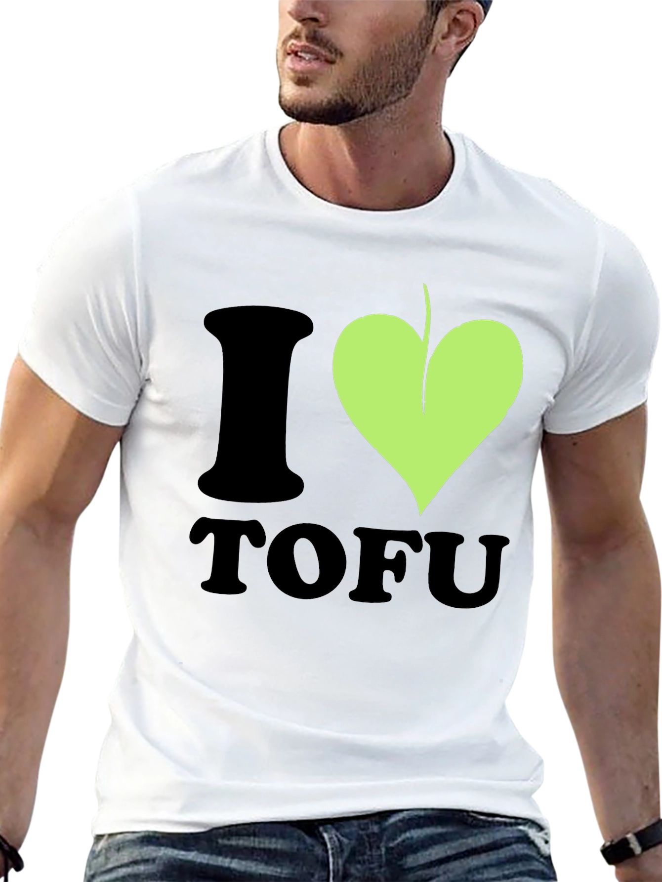 Camiseta Hombre I ❤️ Tofu Diseño Vegano