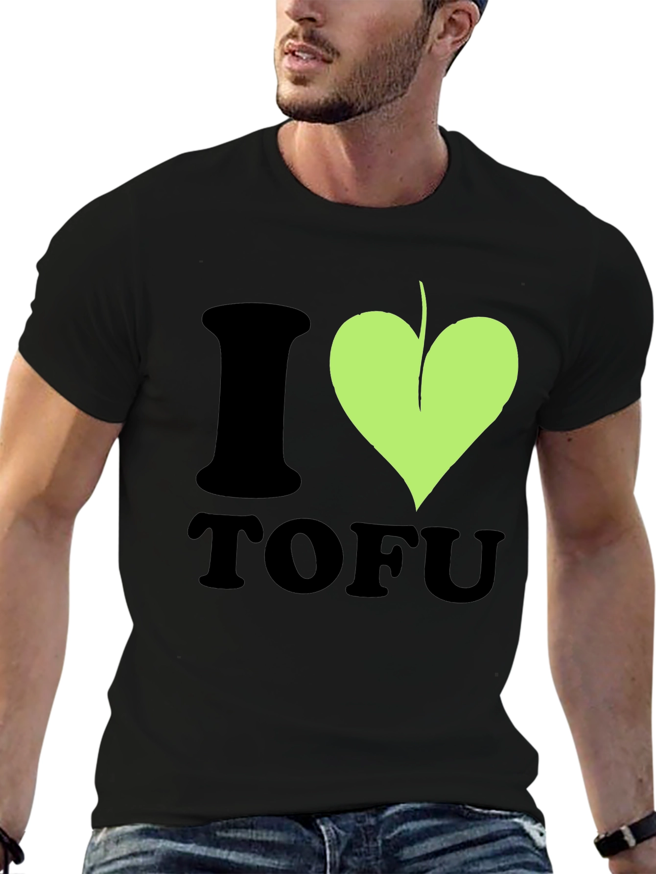 Camiseta Hombre I ❤️ Tofu Diseño Vegano