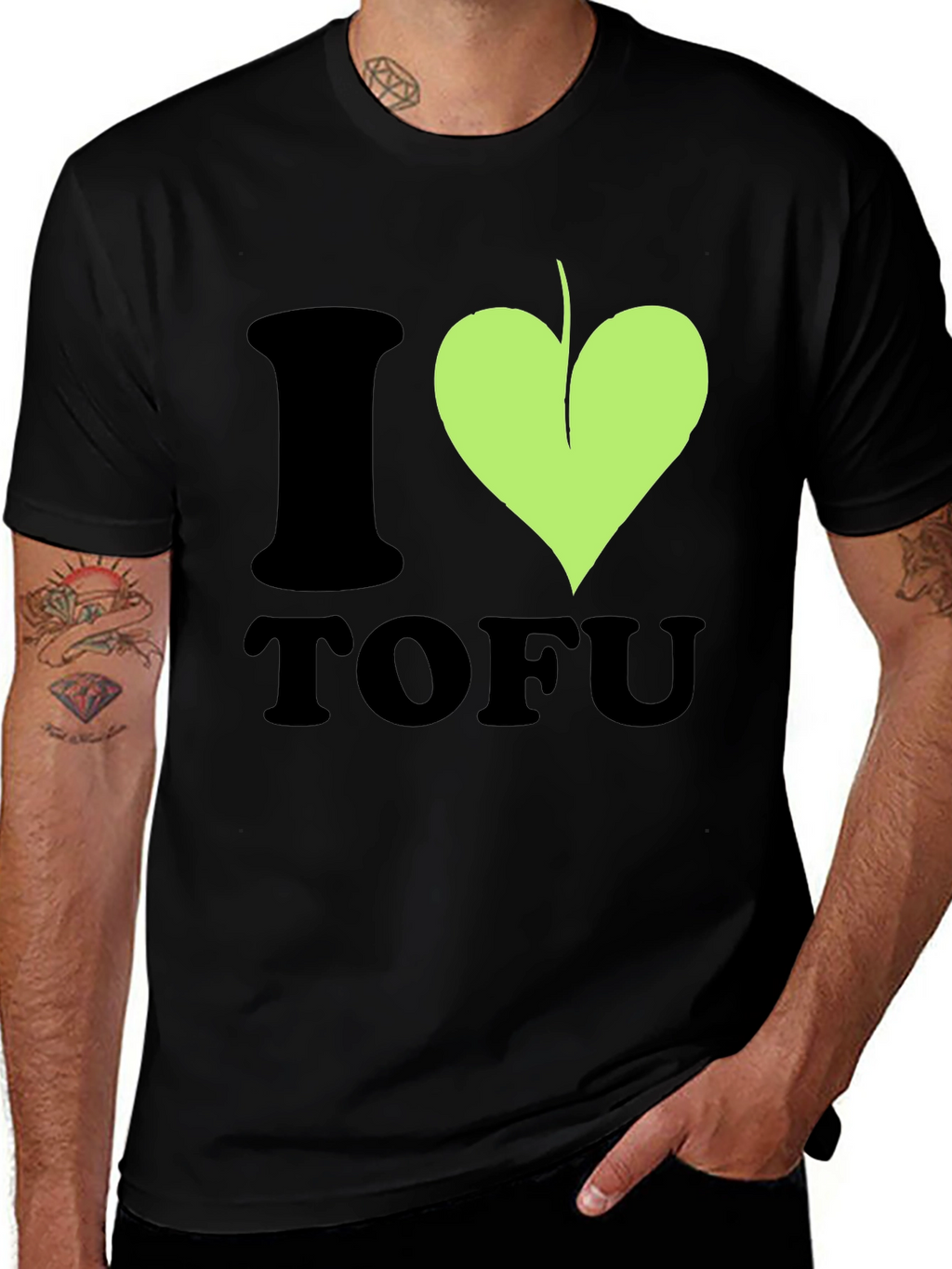 Camiseta Hombre I ❤️ Tofu Diseño Vegano