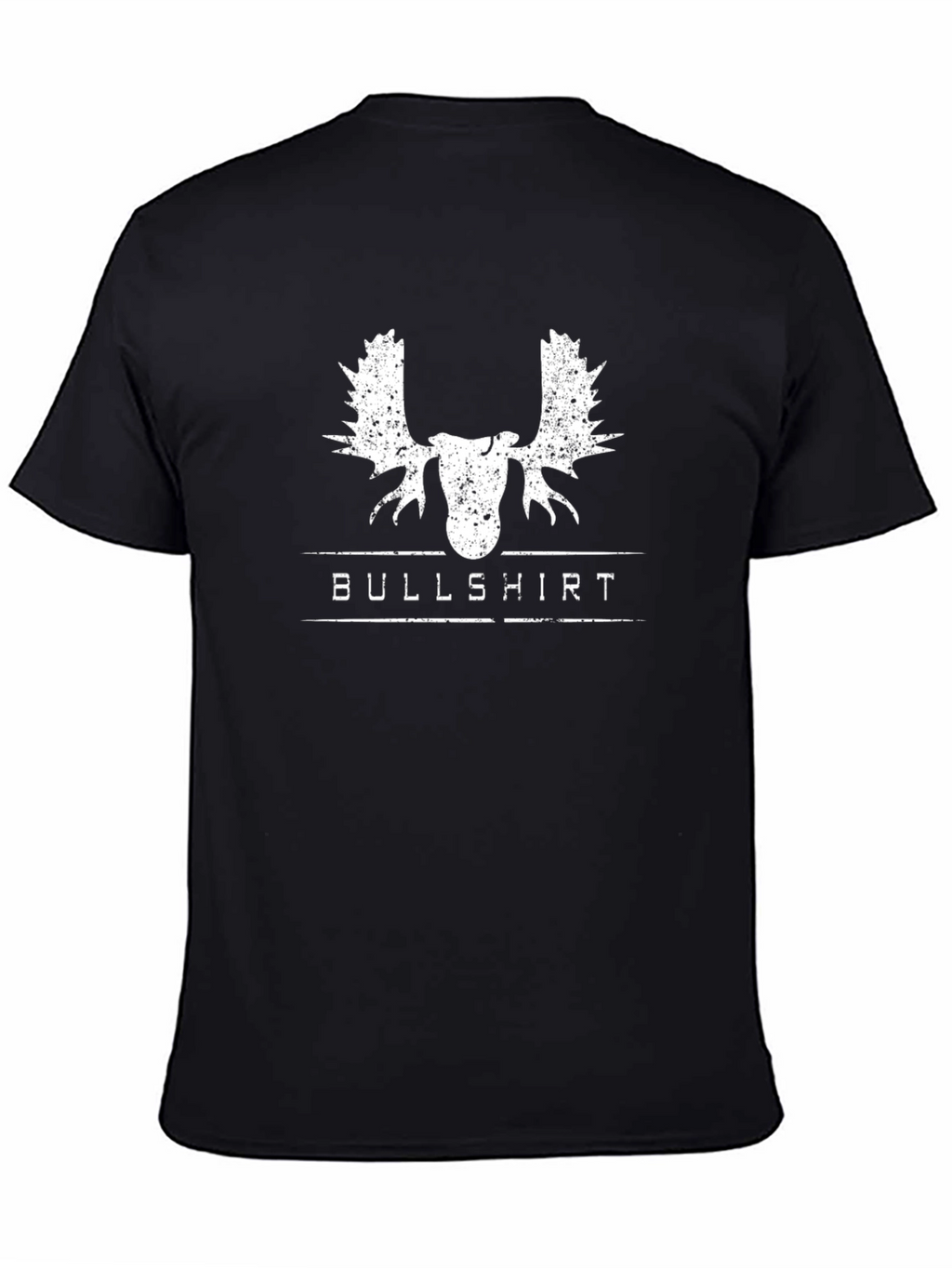 Camiseta Negra Bullshirt con Diseño de Alce