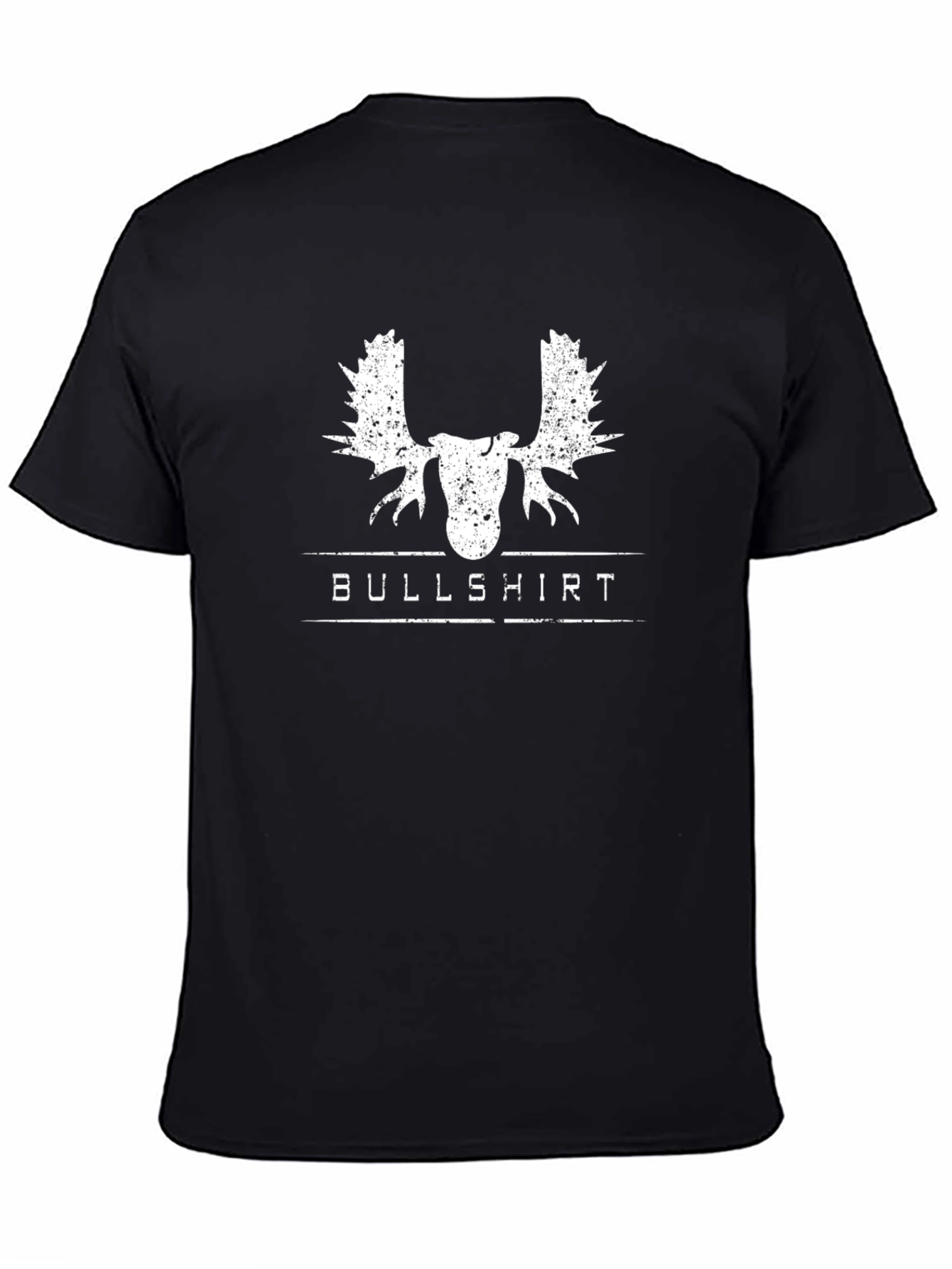 Camiseta Negra Bullshirt con Diseño de Alce