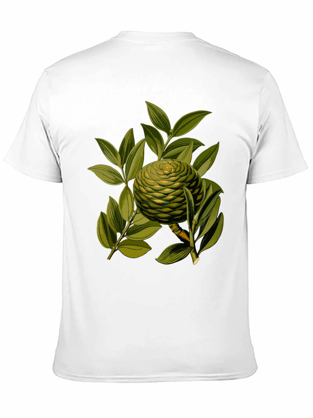 Camiseta Negra con Diseño Botánico Exótico