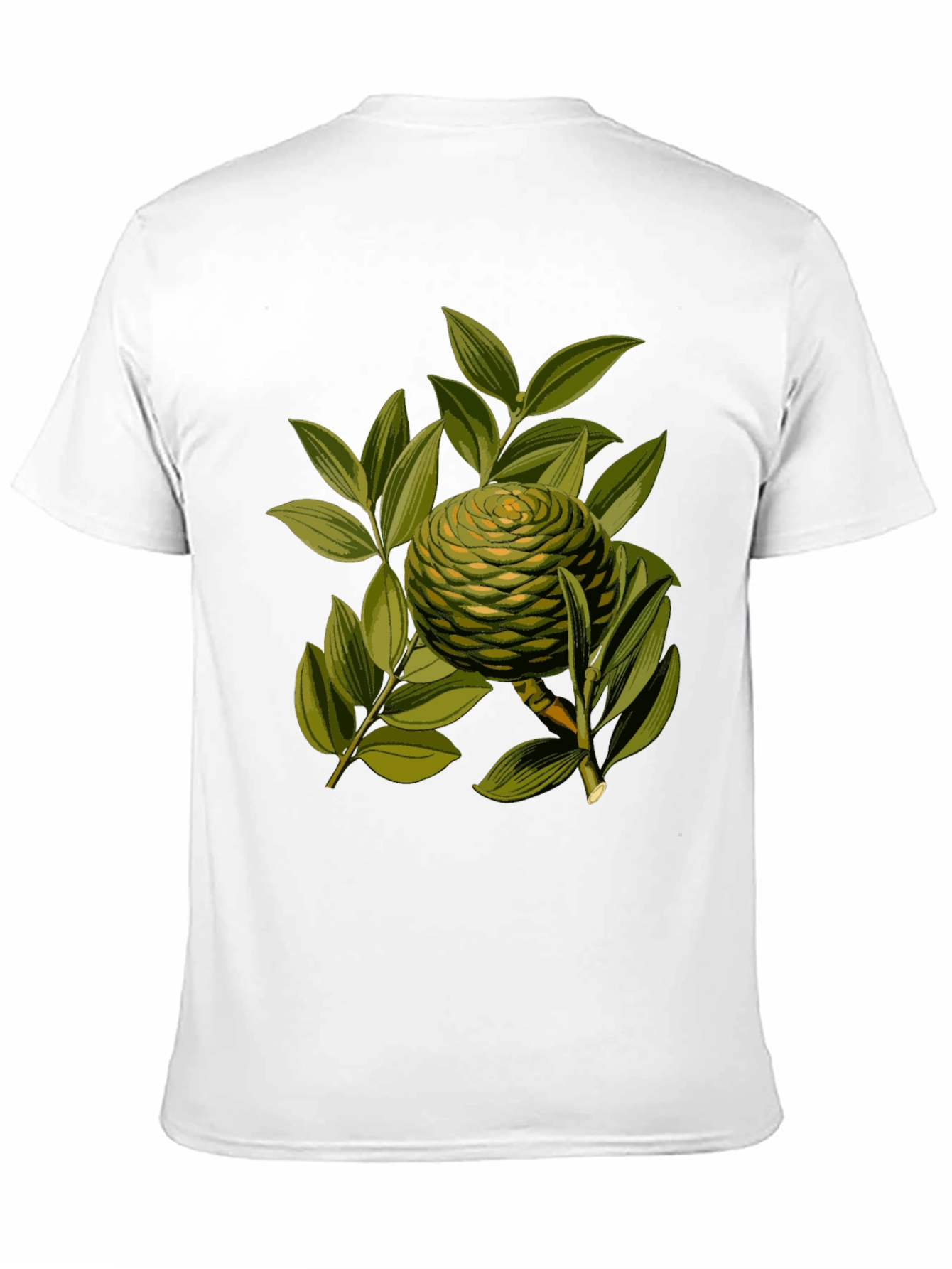 Camiseta Negra con Diseño Botánico Exótico