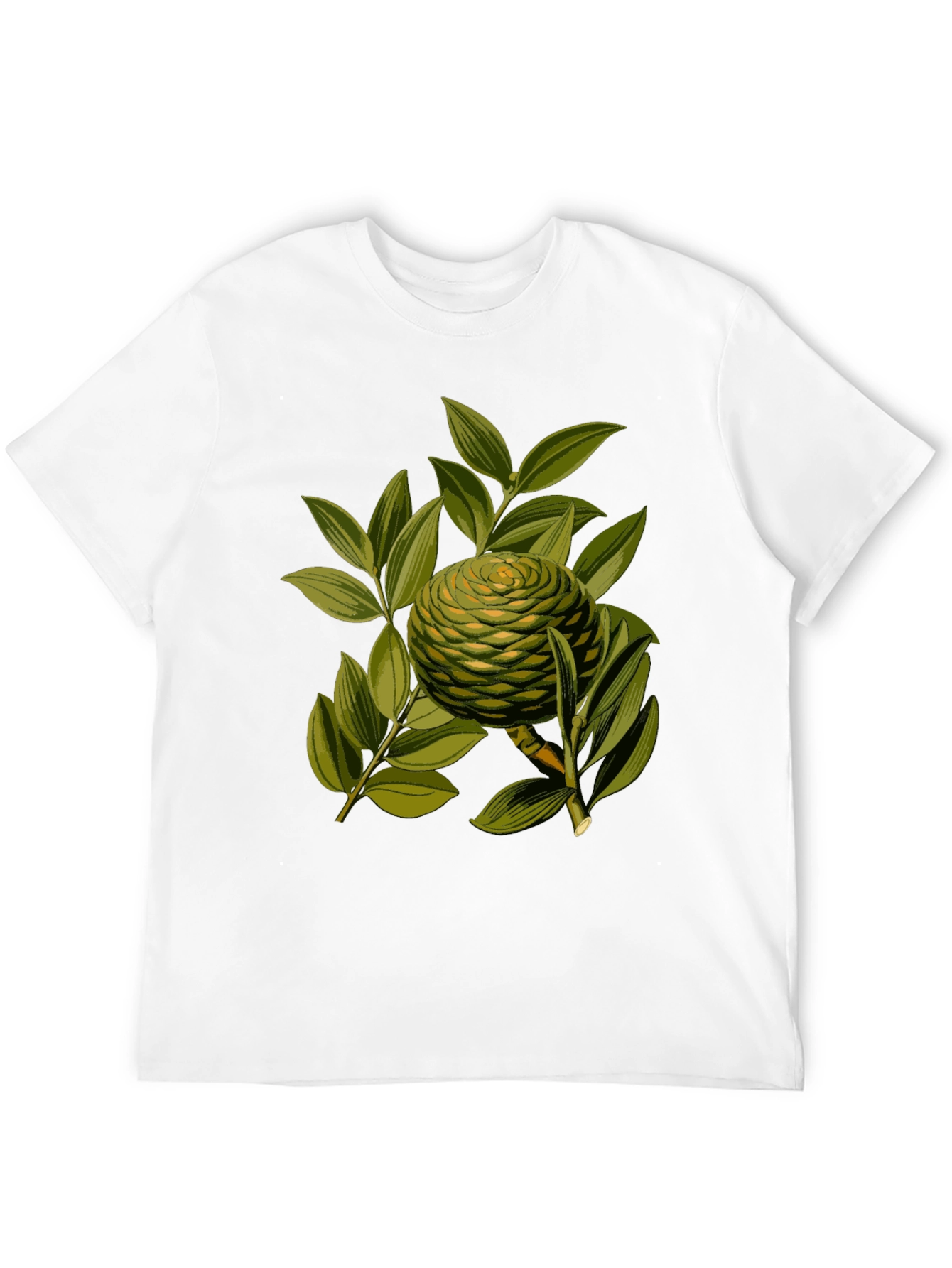 Camiseta Negra con Diseño Botánico Exótico