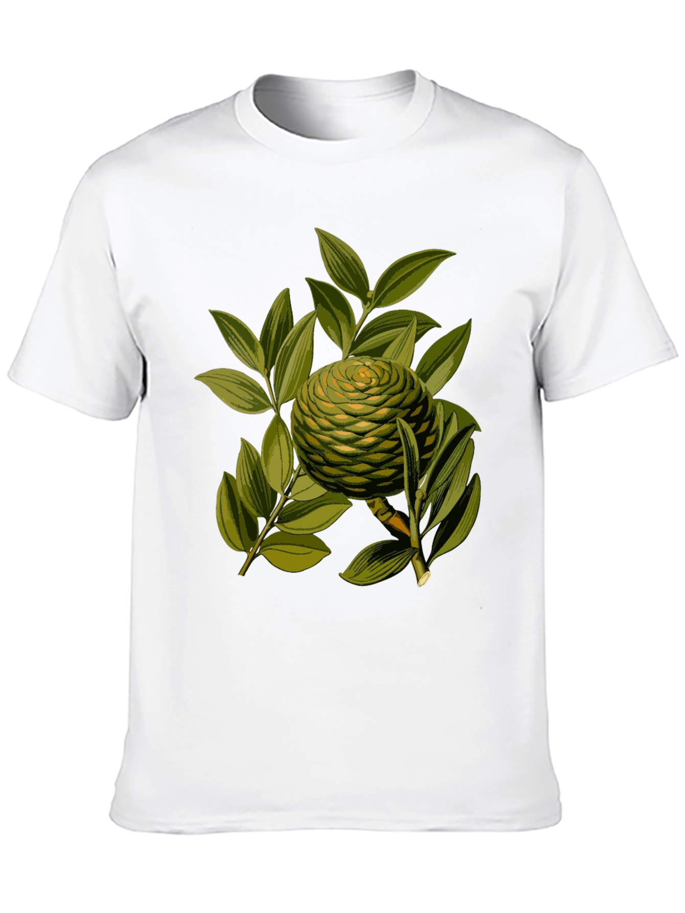 Camiseta Negra con Diseño Botánico Exótico