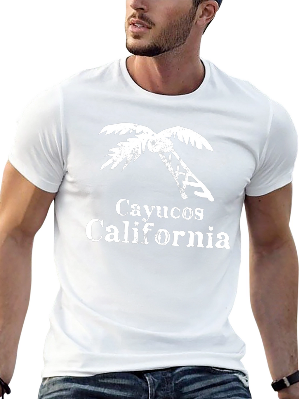 Camiseta Cayucos California Diseño de Palmera