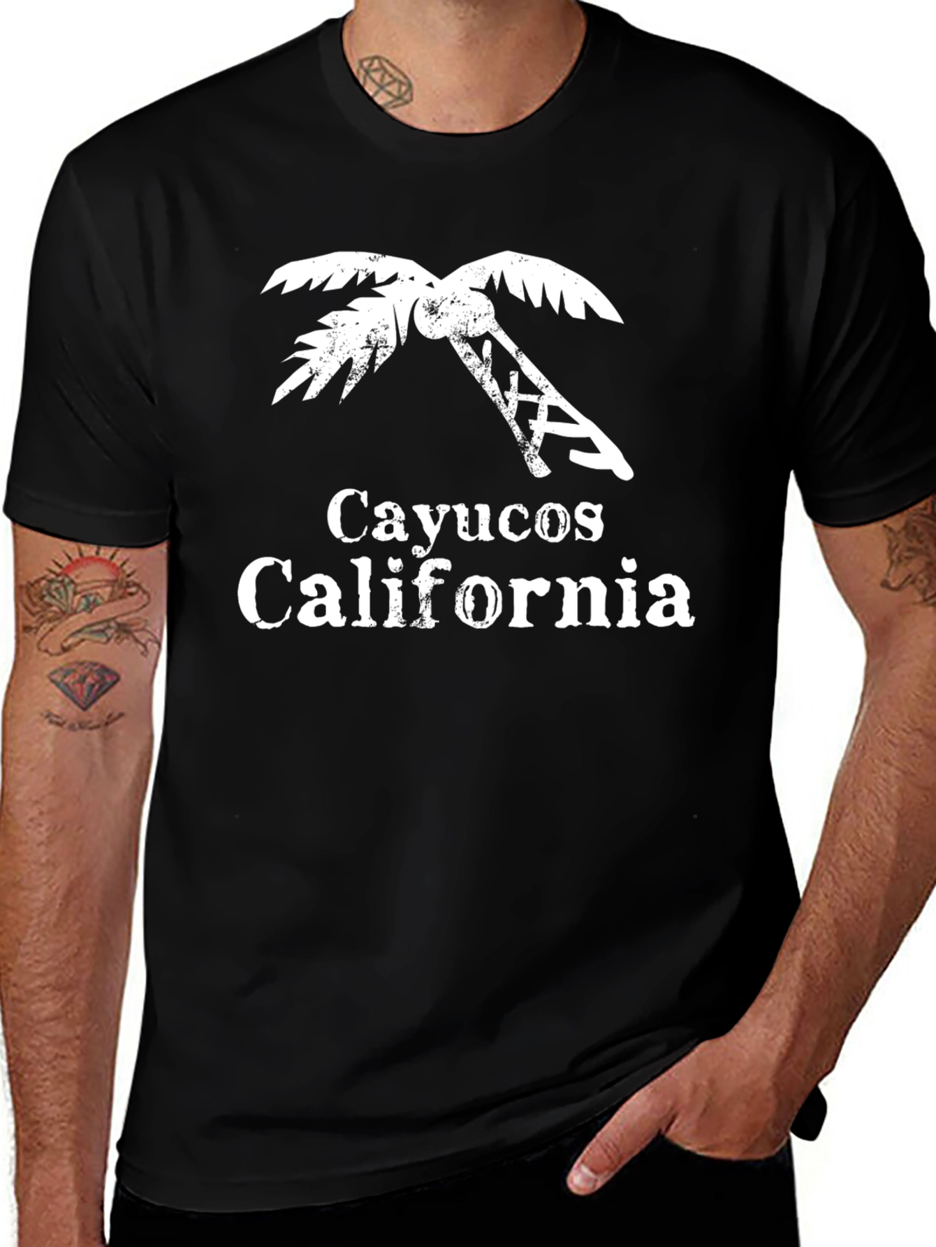 Camiseta Cayucos California Diseño de Palmera