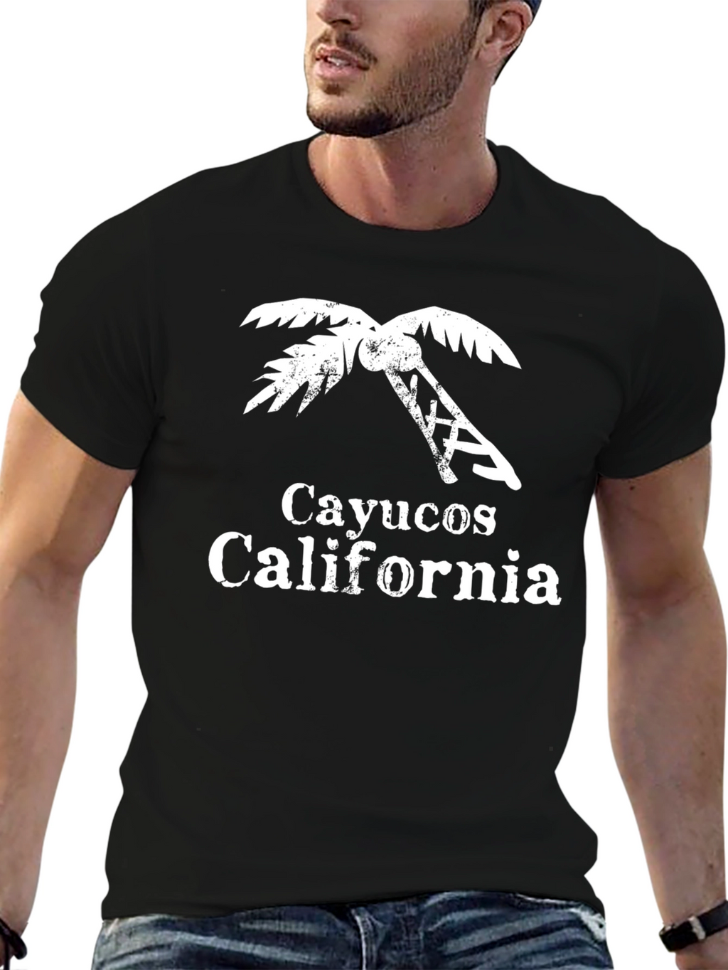 Camiseta Cayucos California Diseño de Palmera