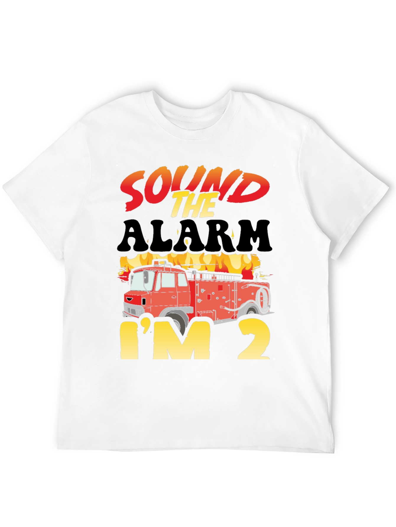 Camiseta Cumpleaños Bomberos - ¡Suena la Alarma Tengo 2!