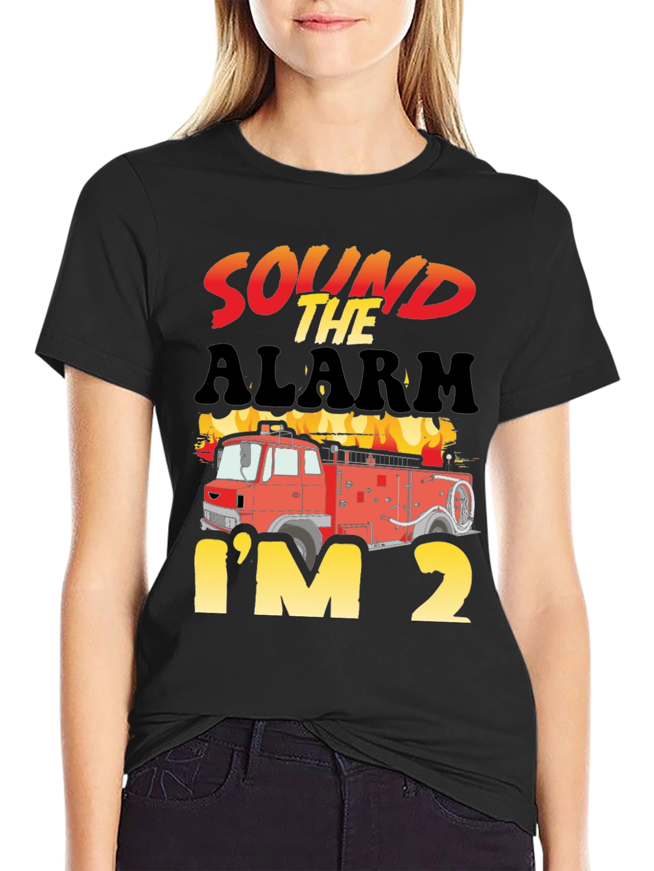 Camiseta Cumpleaños Bomberos - ¡Suena la Alarma Tengo 2!