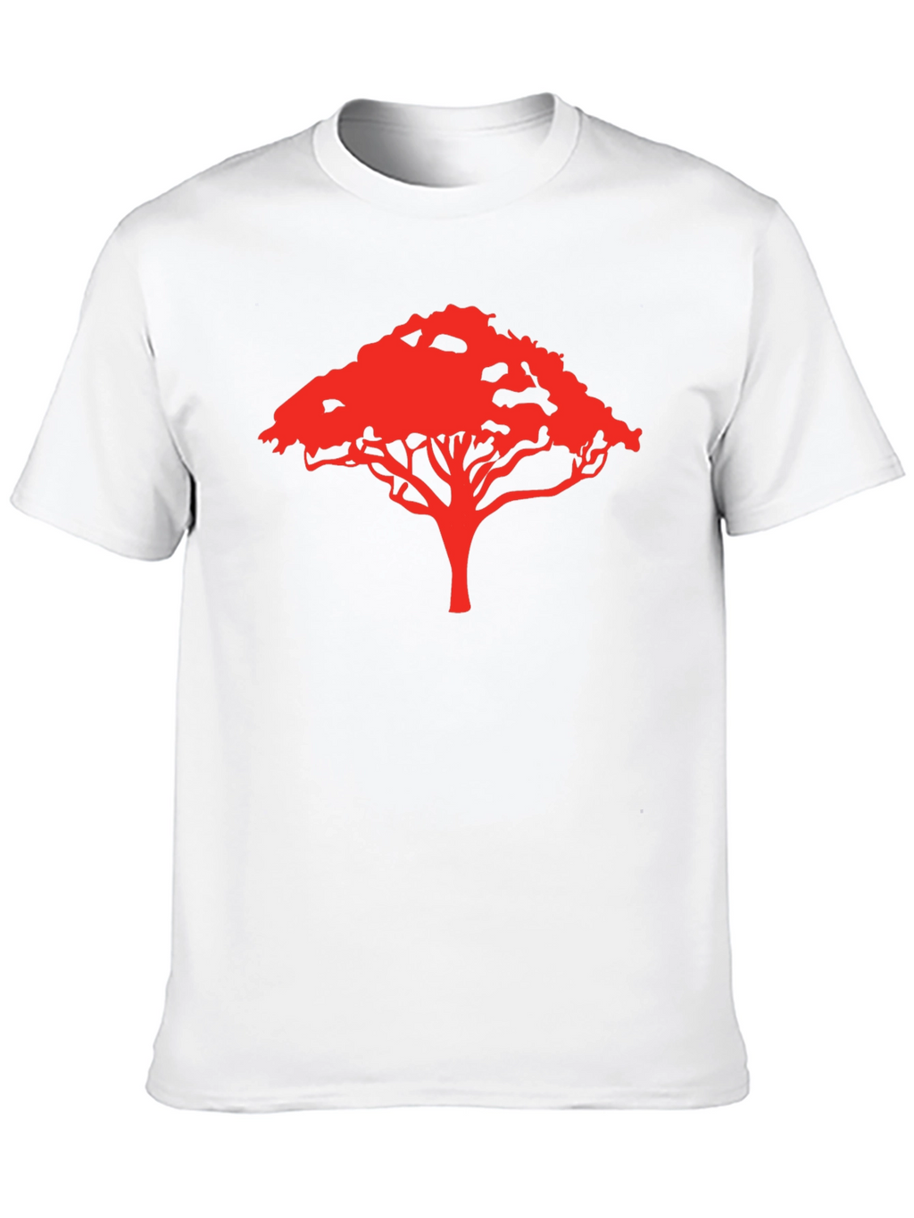 Camiseta Negra con Diseño de Árbol Rojo