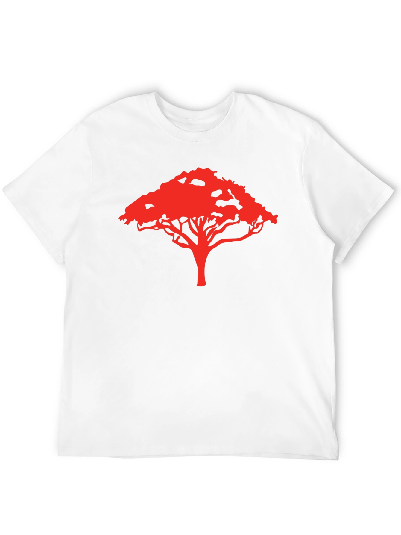 Camiseta Negra con Diseño de Árbol Rojo