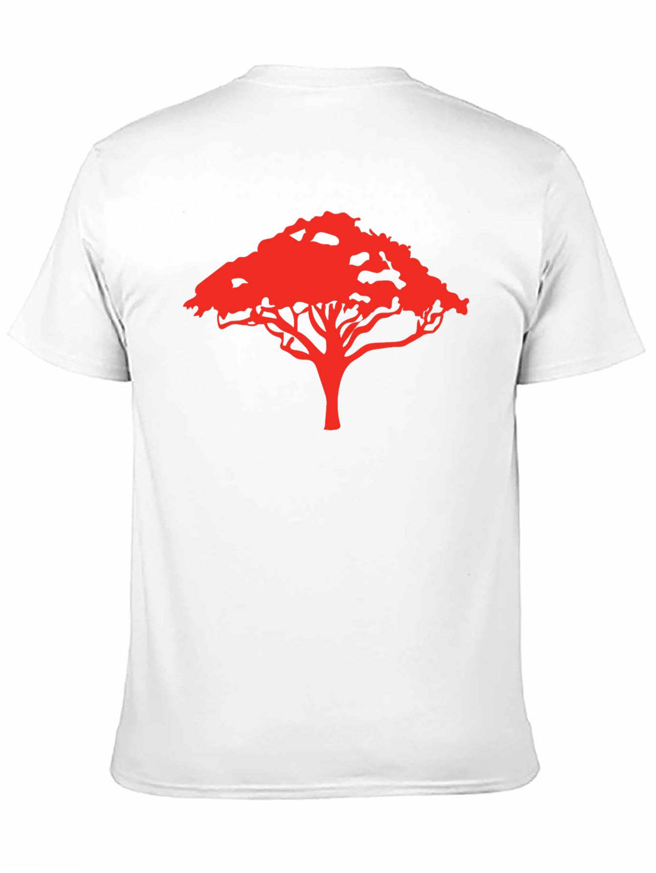 Camiseta Negra con Diseño de Árbol Rojo