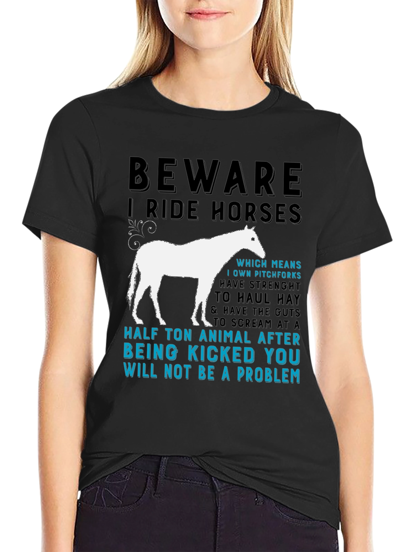 Camiseta Beware I Ride Horses para amantes de los caballos