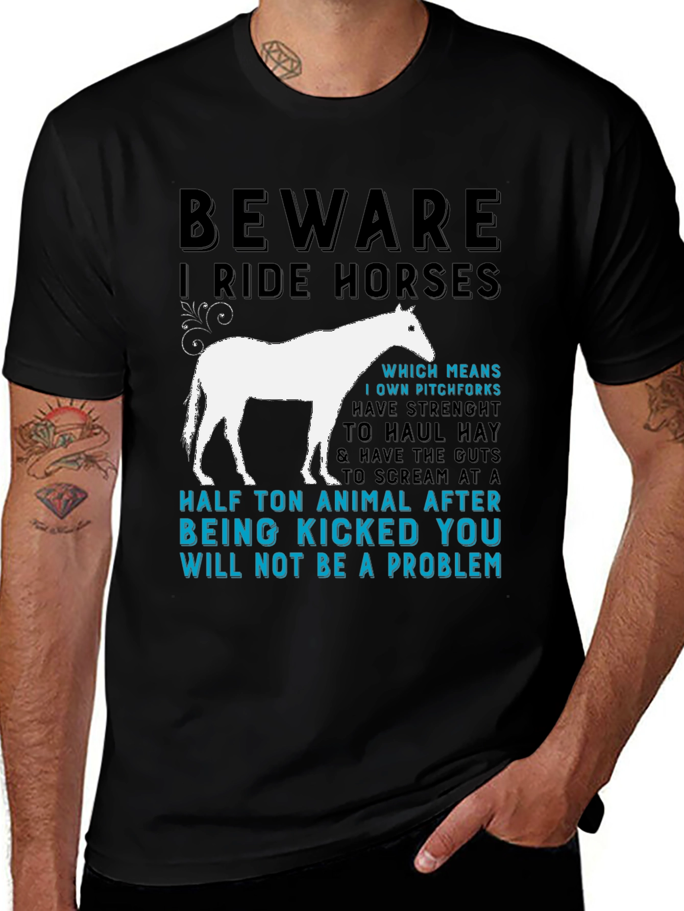 Camiseta Beware I Ride Horses para amantes de los caballos