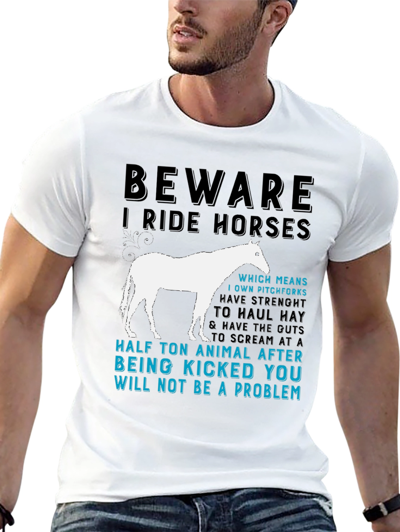 Camiseta Beware I Ride Horses para amantes de los caballos