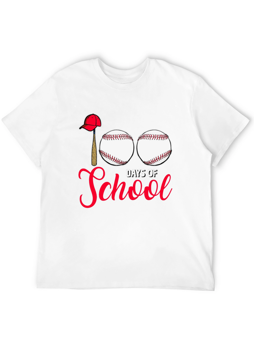 Camiseta Negra 100 Días de Escuela Béisbol