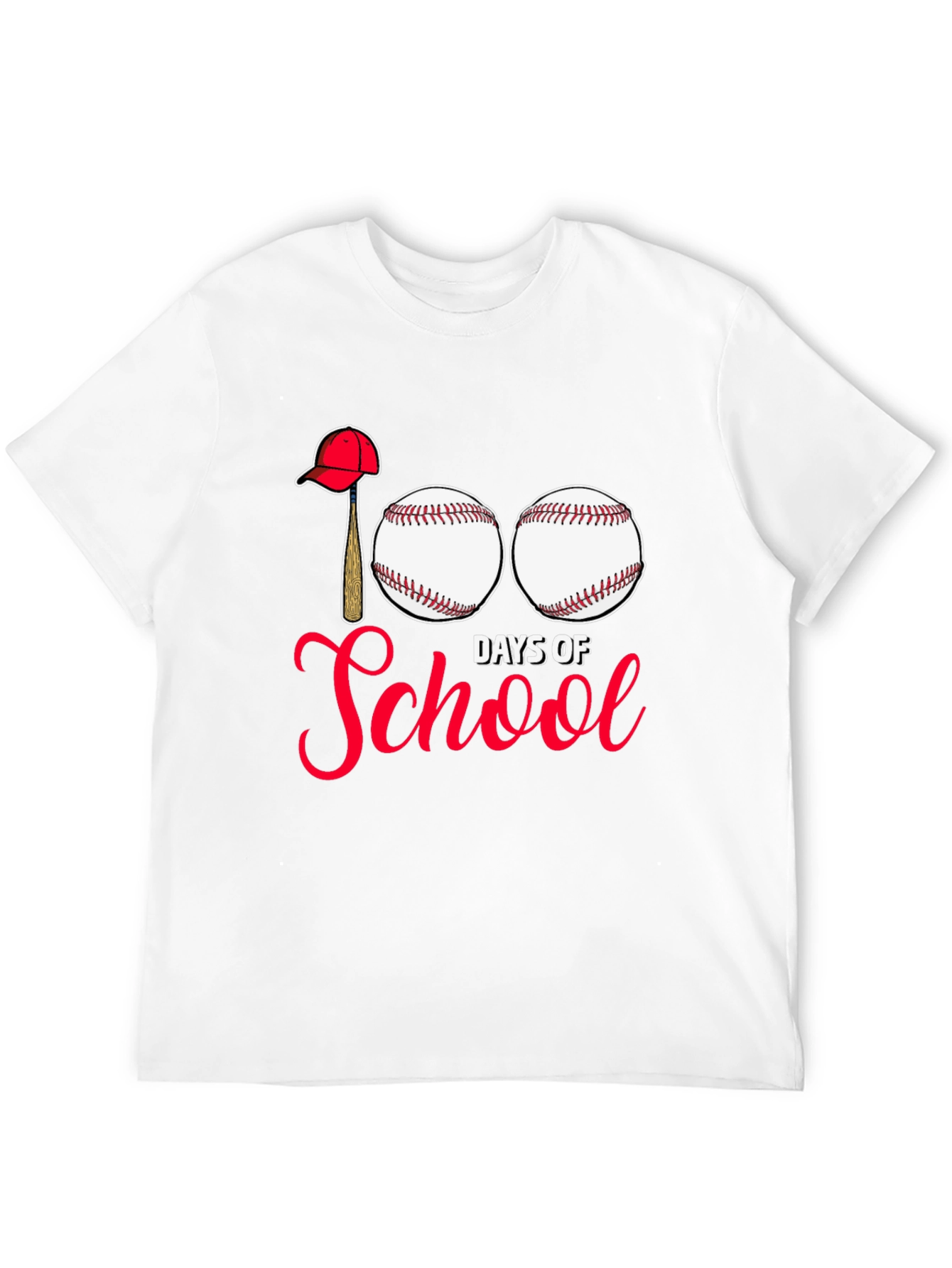 Camiseta Negra 100 Días de Escuela Béisbol